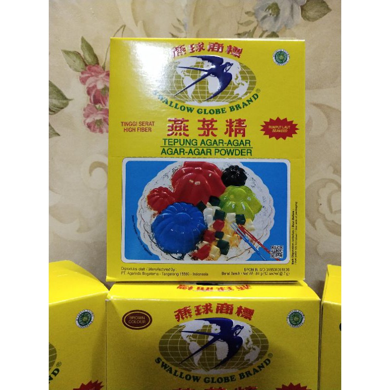 

AGAR AGAR SWALLOW GLOBE 1 BOX isi 12 sachet