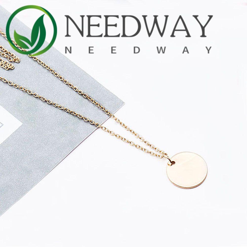 Needway  Minimalist Choker OL Clavicle Chain Necklace Circle Wedding Bijoux Elegant Gold/Silver Color For Women Jewelry/Multicolor