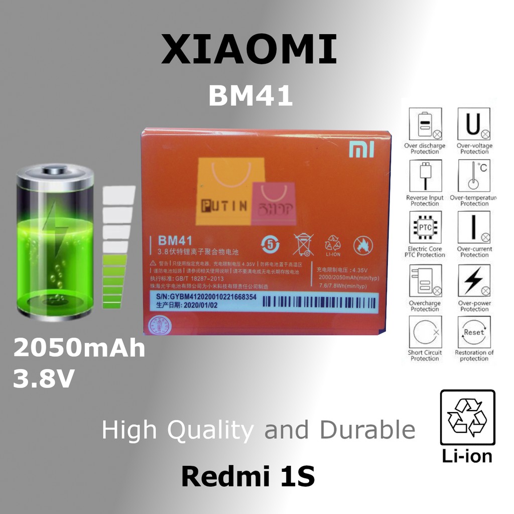 (P) Baterai batre battery Original Xiaomi / Redmi 1 /  Redmi 1S / redmi 2 / Redmi 2S / Redmi 2 pro BM41/BM44( BM44)