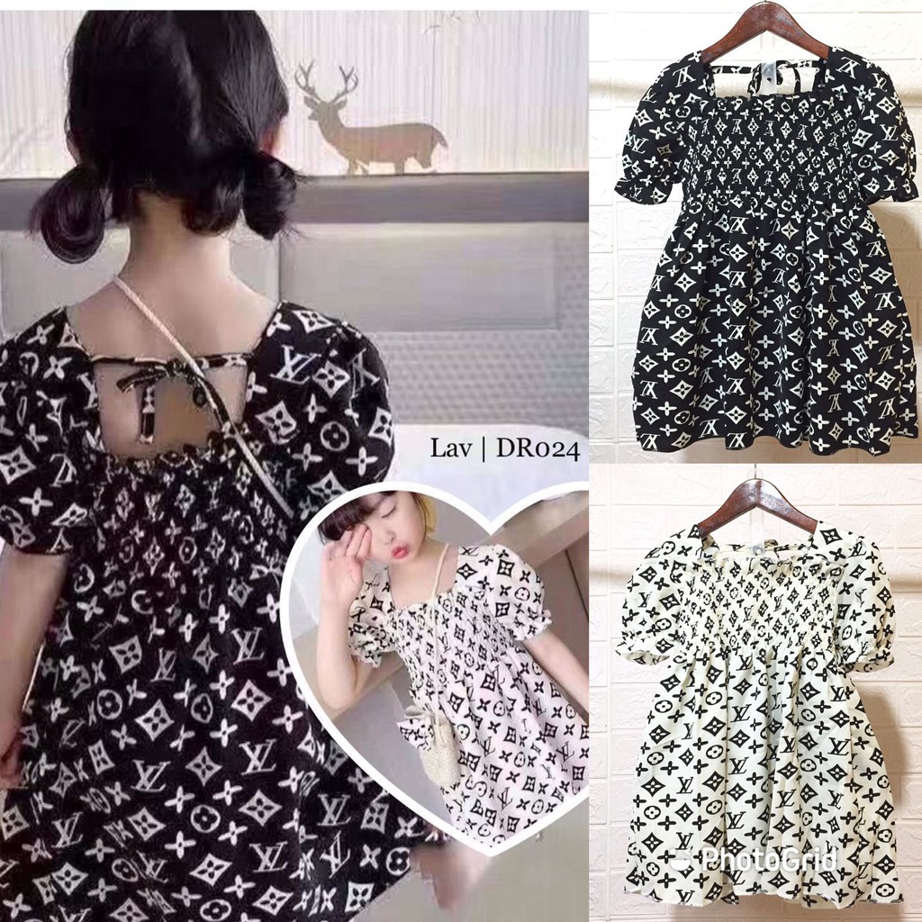 Dress Import LV Lucu Anak Perempuan Usia 1-4th / Baju Dress LV Anak Cewek / DR024