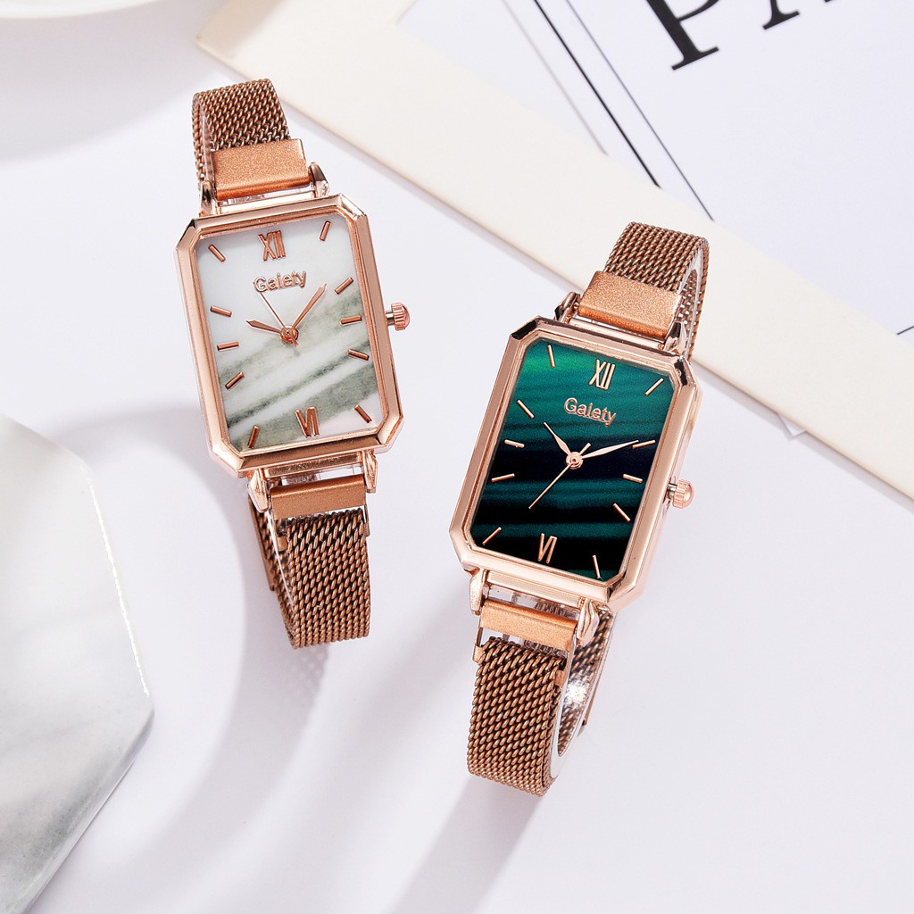 COD Jam Tangan Wanita Kotak Quartz Analog Strap Leather Fashion Import Rantai Analog Model Petak Perempuan W210 W211