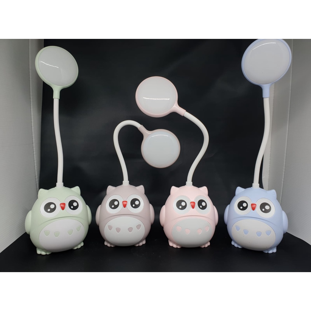 LAMPU BELAJAR LAMPU MEJA LED / LAMPU BACA PEN HOLDER / LAMPU BELAJAR USB CHARGE / KADO ANAK LUCU MOTIF KUCING OWL