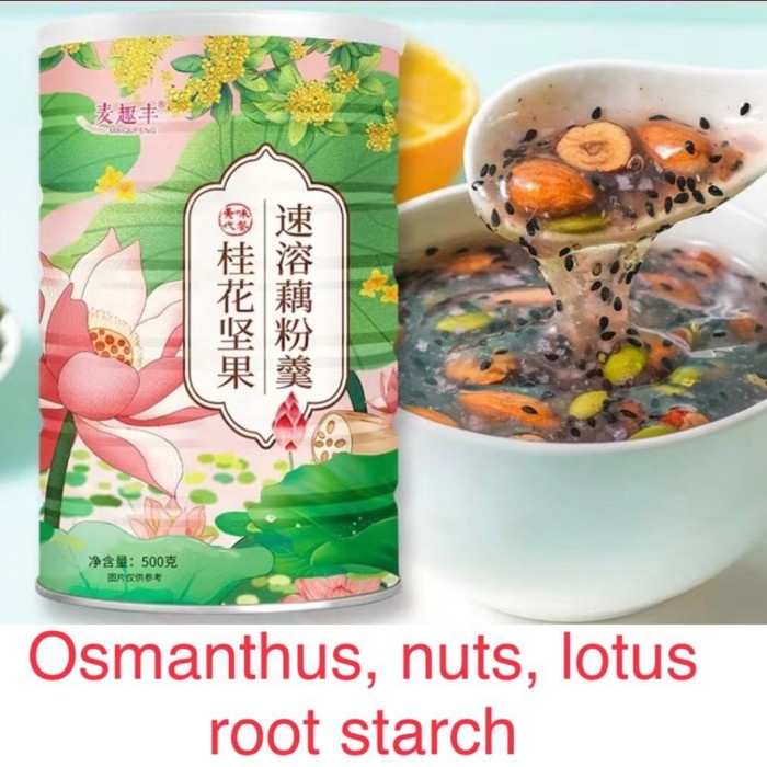 

✨COD✨ Oufen Lotus Root Powder Bubuk Akar Teratai Makanan Diet Healthy Food - Tremella & Nut