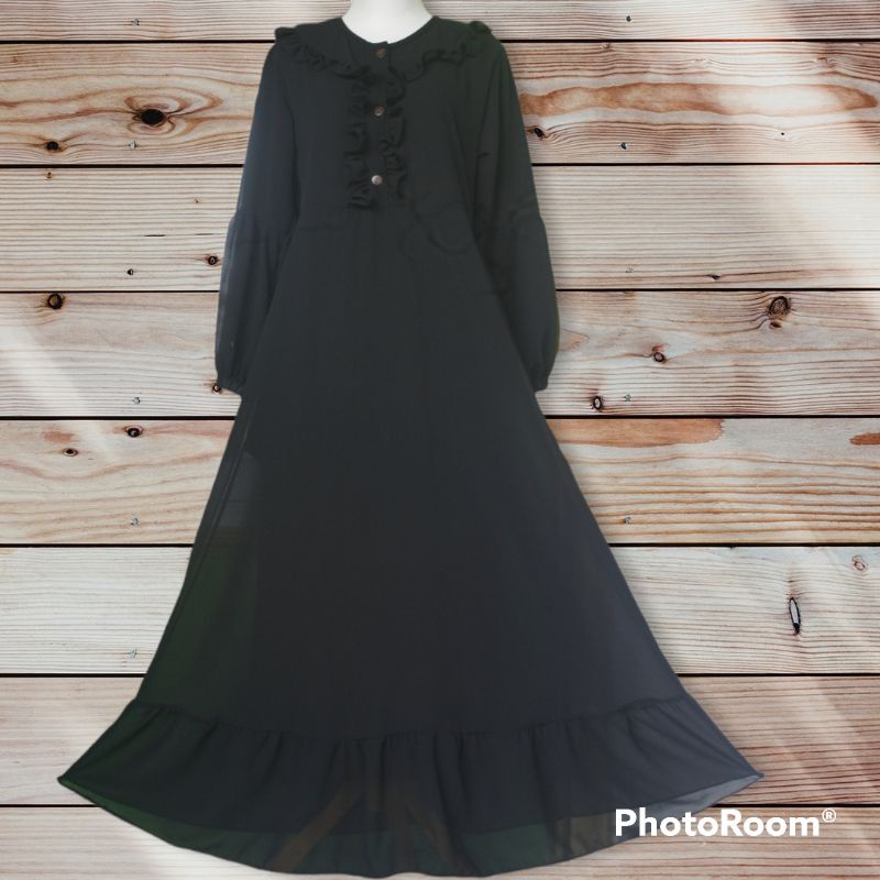 COD gamis sruti babydoll serut dada kancing depan