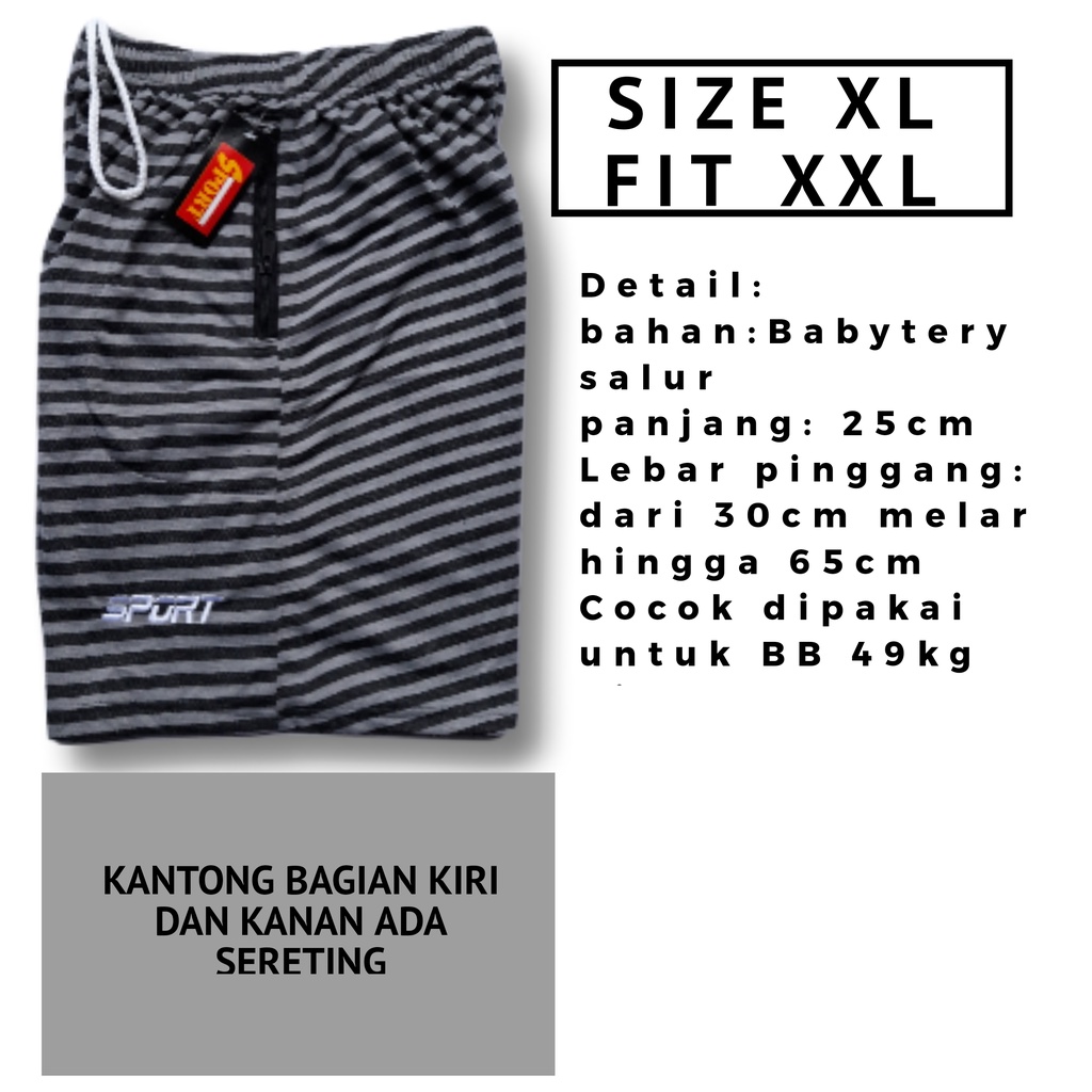 Celana kolor pria motif salur Size XL fit XXL