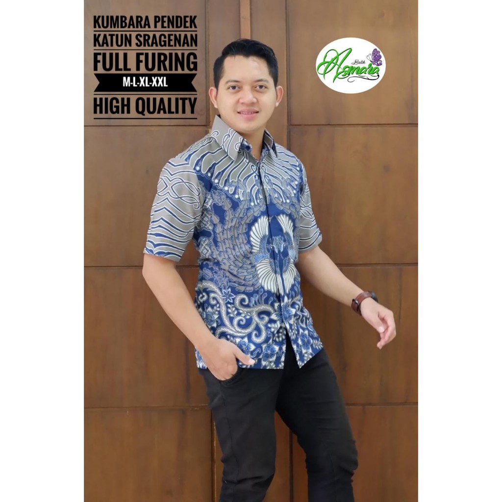 KUMBARA ASMARA BATIKSOLOAMANAH KEMEJA BAJU BATIK PRIA SOLO LENGAN PENDEK PANJANG LAPIS FURING ATASAN BATIK PREMIUM MODERN KATUN HALUS KEMBANG SOGAN CEMPAKA PUTIH ASTAKA COLET CAMPAKA BIRU PARANG KUPU CIUNG WANARA GURDO BIRU MAHADEWA SEKAR JAGAD MURAI