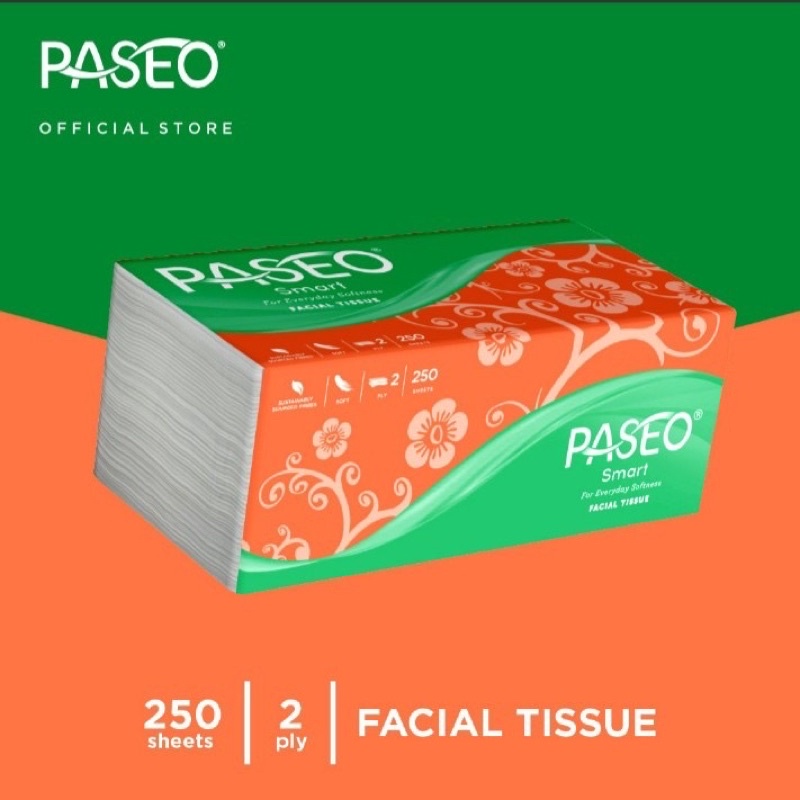 PASEO Smart Luxuriously Soft Facial Tissue 2 Ply