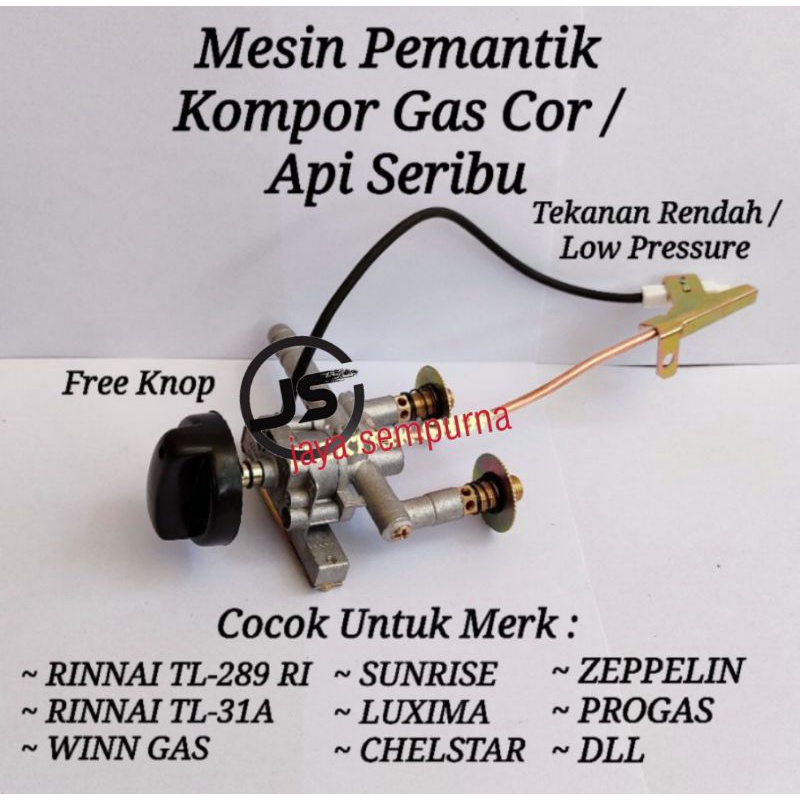 MESIN PEMANTIK KOMPOR GAS COR API SERIBU FREE KNOP