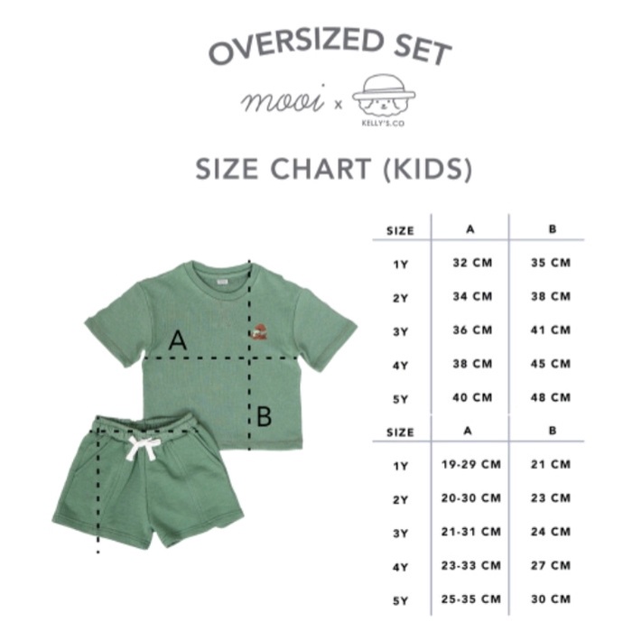 Mooi x Kellysco Oversized Set Setelan Couple Anak Dan Ibu CBKS SO