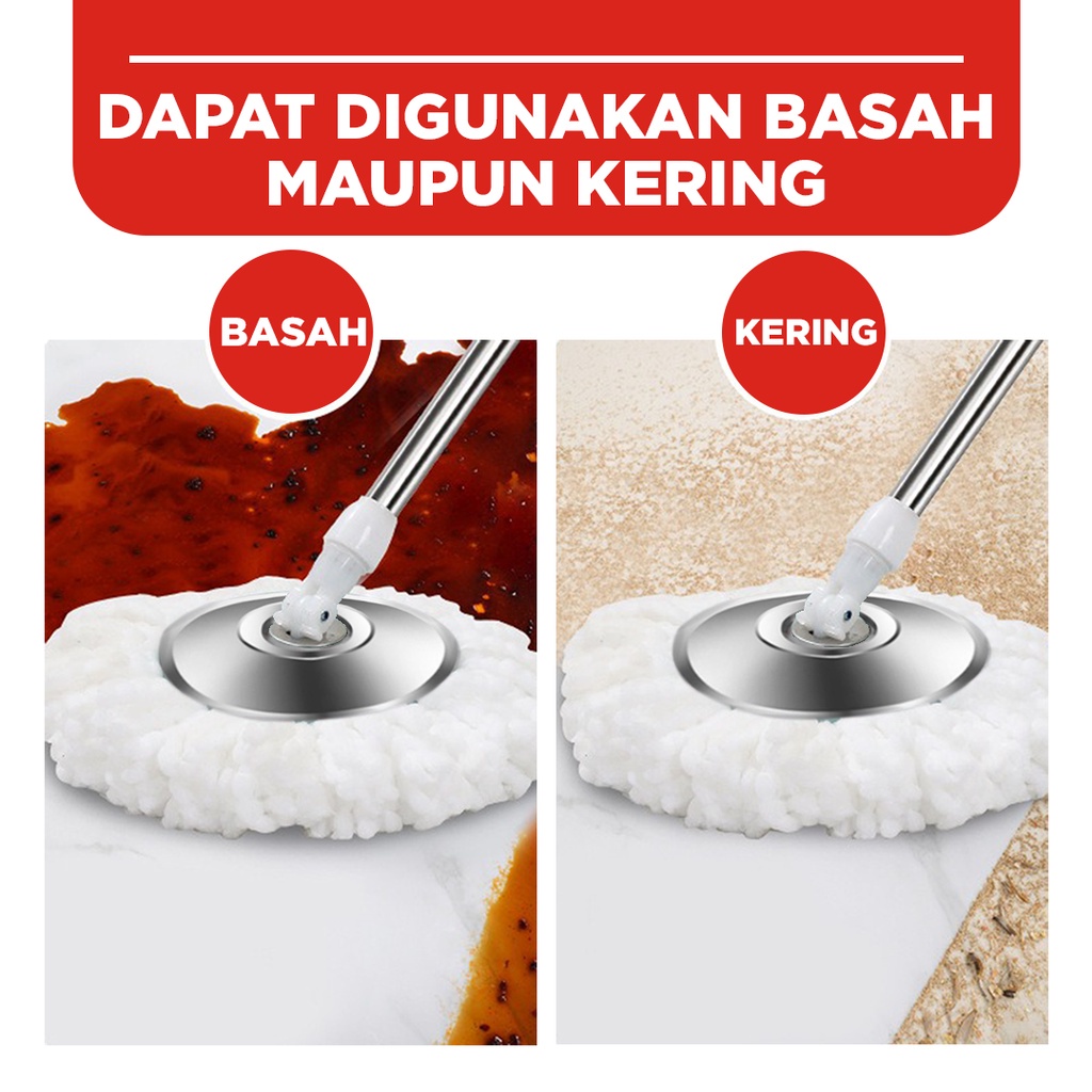 Alat Pel Lantai Mop Dengan Rol Praktis Kain Pel Putar Spin Mop 6L Bucket Ultra Mop | Room cleaner