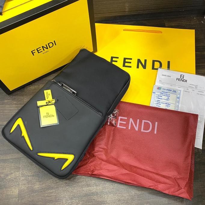 BODY BAG TAS SELEMPANG PRIA BRANDED IMPORT MIRROR FENDI