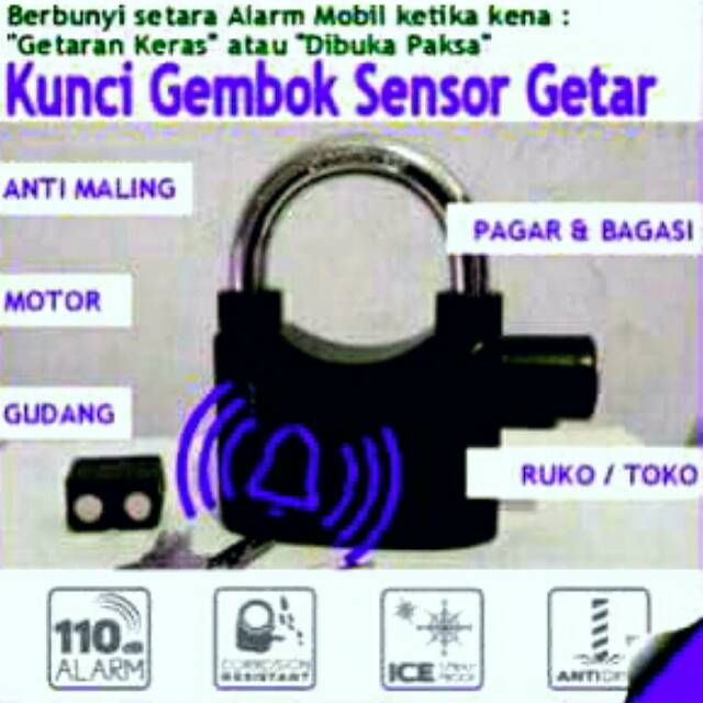 makassar GEMBOK ALARM KINBAR ANTI MALING KUNCI ALARM MOTOR MOBIL PAGAR SEPEDA / JEPALO SHOP MAKASAR-6
