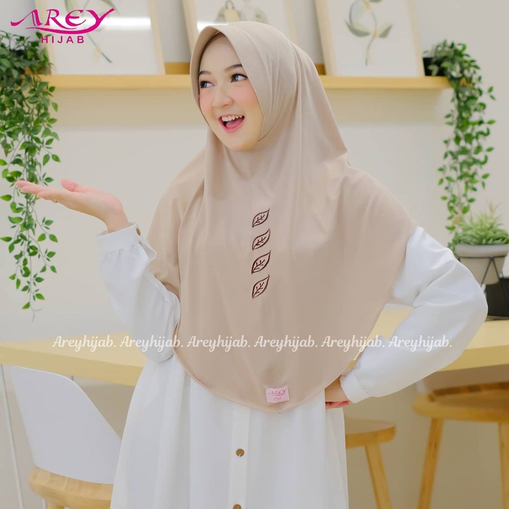 JILBAB INSTAN ALIFA AREY OVAL BORDIR DAUN-1
