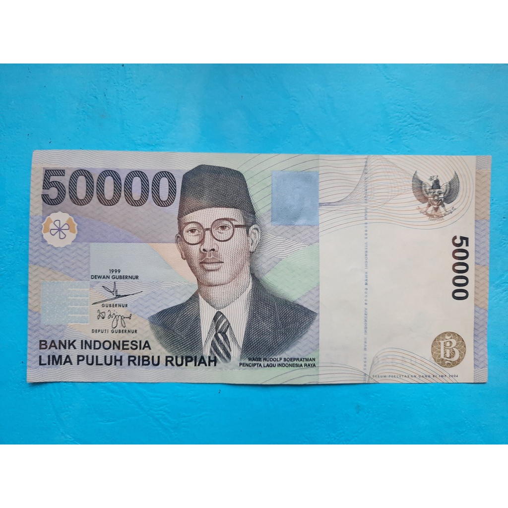 Uang Kuno 50000 50RB RUPIAH WR Supratman 1999 UNC