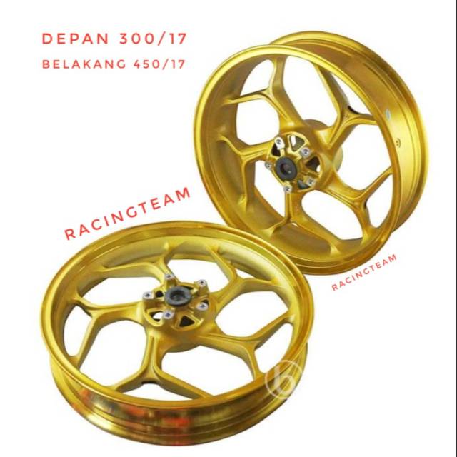 Velg racing AXIO vixion new tapak lebar depan 300/17 belakang 450/17 vixion DD