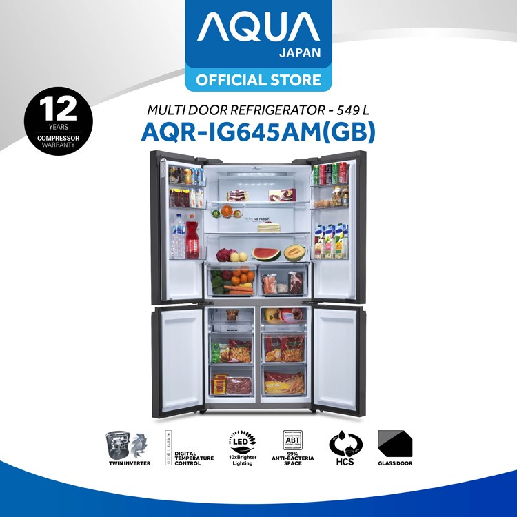 AQUA Japan Kulkas Multidoor 549 Liter AQR-IG645AM(GB)