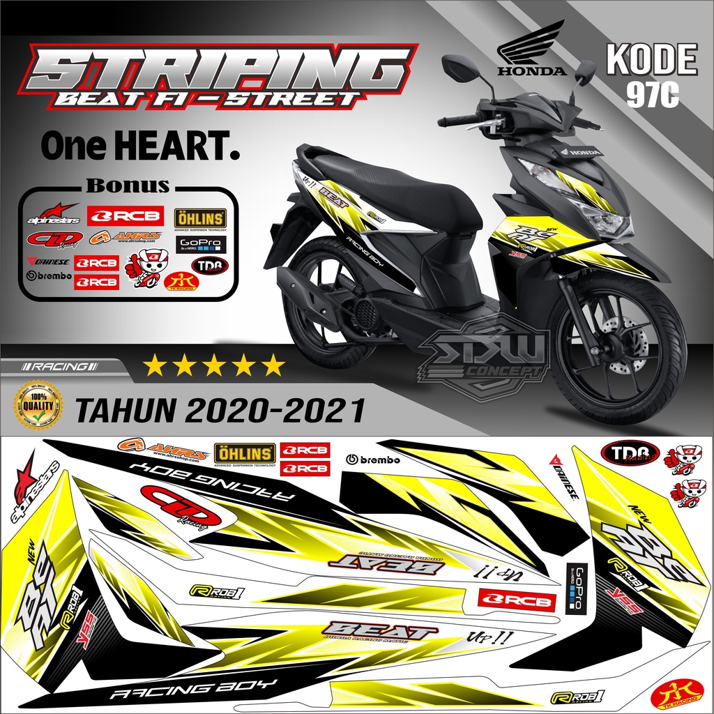 Striping Beat New Stiker Lis Motor Beat New Variasi kode 97