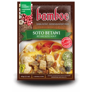 

Bumbu Instan Bamboe Soto Betawi, Tanpa Extract, Essence & Pewarna Buatan