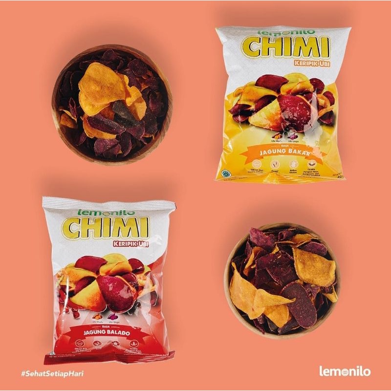 

Keripik kripik snack ubi rasa Jagung Bakar Balado Lemonilo Chimi