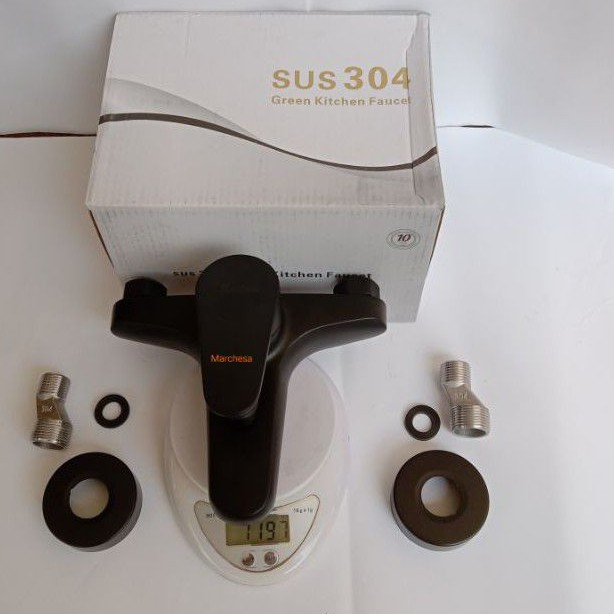 Kran Bathtub Kran Mixer Oval Hitam SUS 304