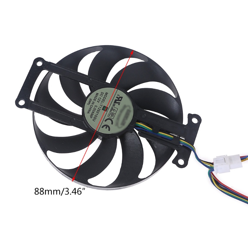 Bt 88mm/3.46in 4Pin 12V 0.5A Kipas Cooler T129215Su VGA Fan Graphics Card Cooling Fan Untuk -ASUS GTX1650 Ti/S 2070 Pendingin