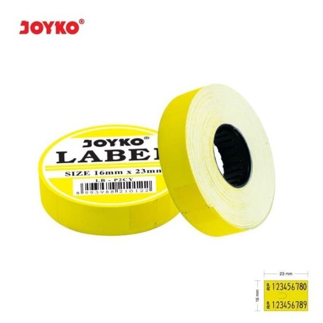 

( DAPAT 1 ) Kertas Label Harga Price Label Roll Joyko 2 Line Baris Kuning LB P2CY