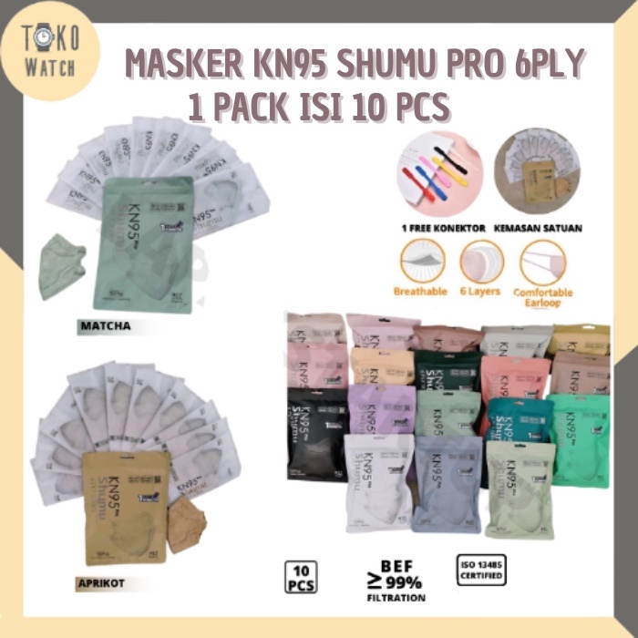 Masker KN95 Shumu Pro 6Ply Isi 10Pcs Masker Premium TW