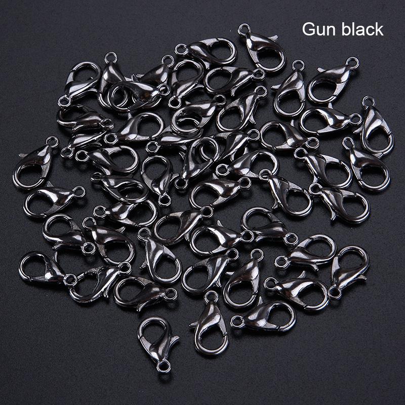 50pcs Lobster Clasp Model Longgar Ukuran 10-14mm Untuk Perhiasan Kalung Gelang