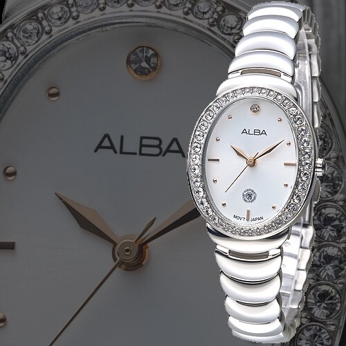 Alba Ladies AH7L45X1 Oval Jam Tangan Wanita Original AH7L45
