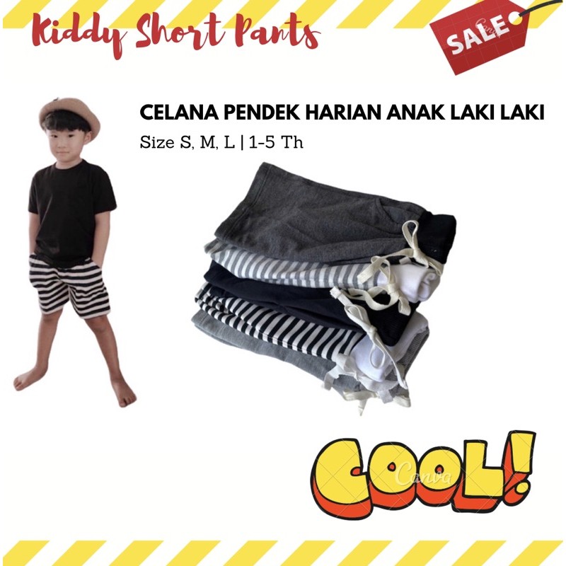 Kiddy Short Pants Celana Pendek Harian Anak Laki Laki Premium / Celana Pendek Anak Cowok 5 Th Murah