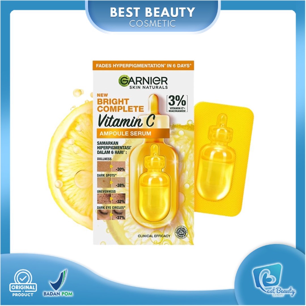 ★ BB ★  Garnier Bright Complete Ampoule Vitamin C Hiperpigmentasi Serum - Serum Wajah - Satuan