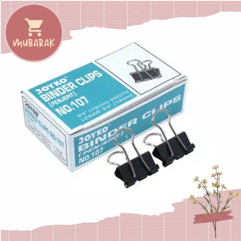 

[1 BOX] BINDER CLIPS BOSSCO NO.107 / JEPITAN KERTAS / BINDER