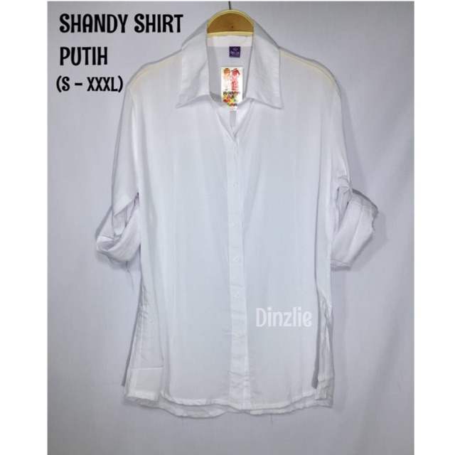 Atasan Kemeja Wanita Cewek Basic Polos Rayon Adem Putih / White BESTSELLER