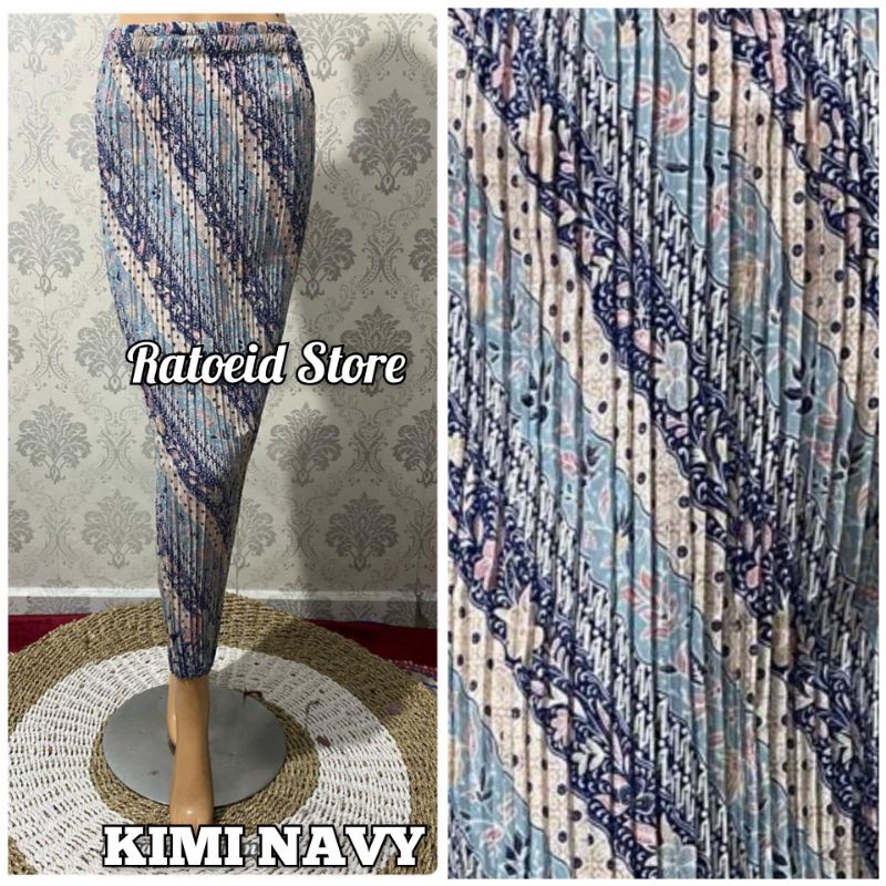 [200 Motif - Part 01] Rok Plisket Batik Panjang / Rok Batik / Rok Kebaya / Rok Wisuda / Bawahan Kebaya / Bawahan Batik / Rok Kondangan / Rok Pengantin / Rok Akad / Rok Lamaran / Rok Span / Rok Prisket Batik Jumbo Batik Production Original By Ratoeid Store-NO.42 Kimi navy