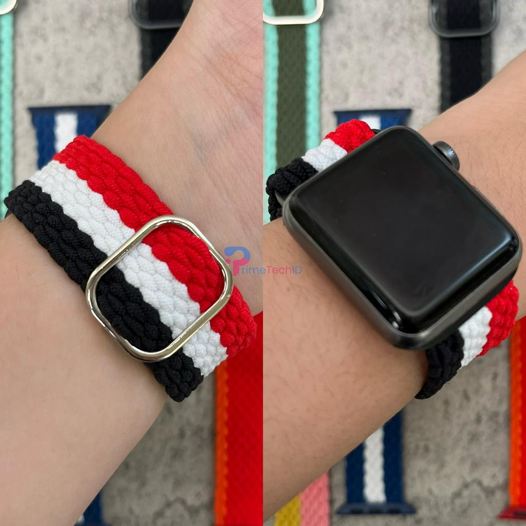 Strap untuk iWatch IWO HW 41 49 45 42 44 38 40mm Tali Jam Tangan Strap Braided Buckle Nylon New Sport Band iwatch series 1 2 3 4 5 6 SE 7 8 9 ULTRA