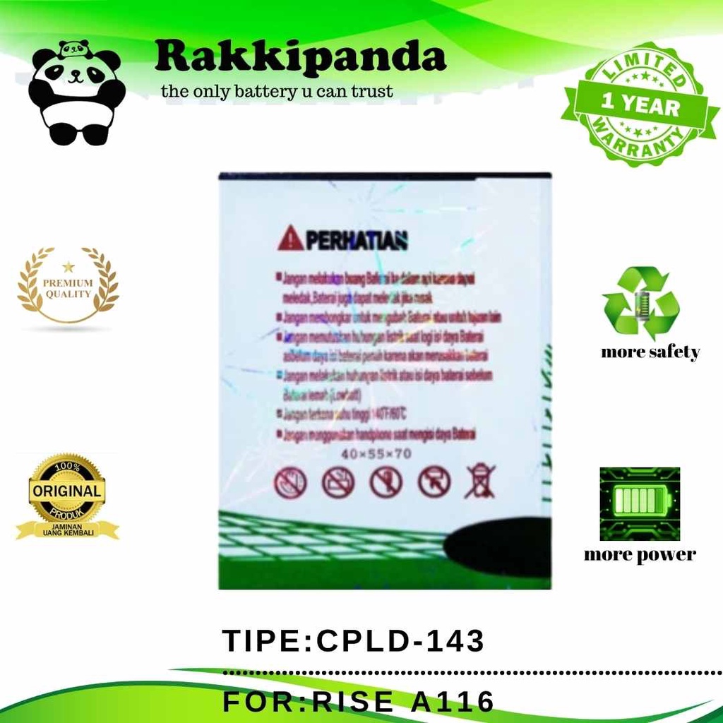 (R/K)- RakkiPanda - CPLD143 CPLD-143 CPLD 143 Coolpad Rise A116 Batre Batrai Baterai