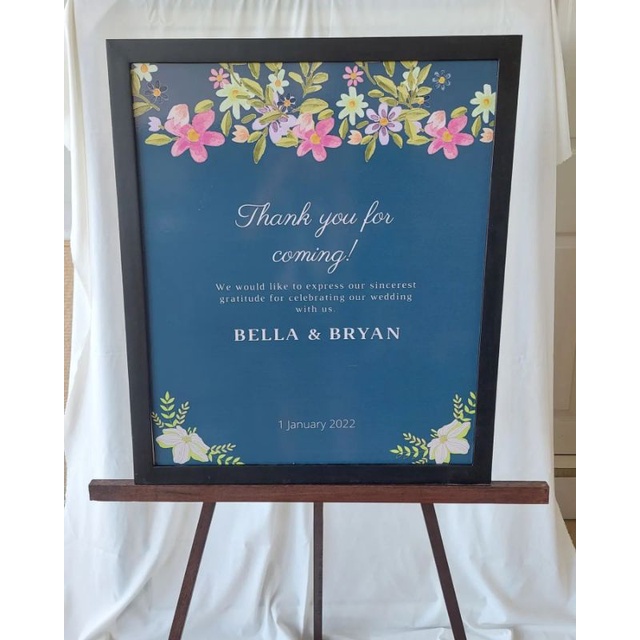 Welcome sign / Wedding sign include dengan frame kayu