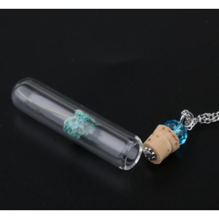 Kalung diffuser dengan liontin botol kaca bunga mini Minyak Esensial oil Aromaterapi parfum korea