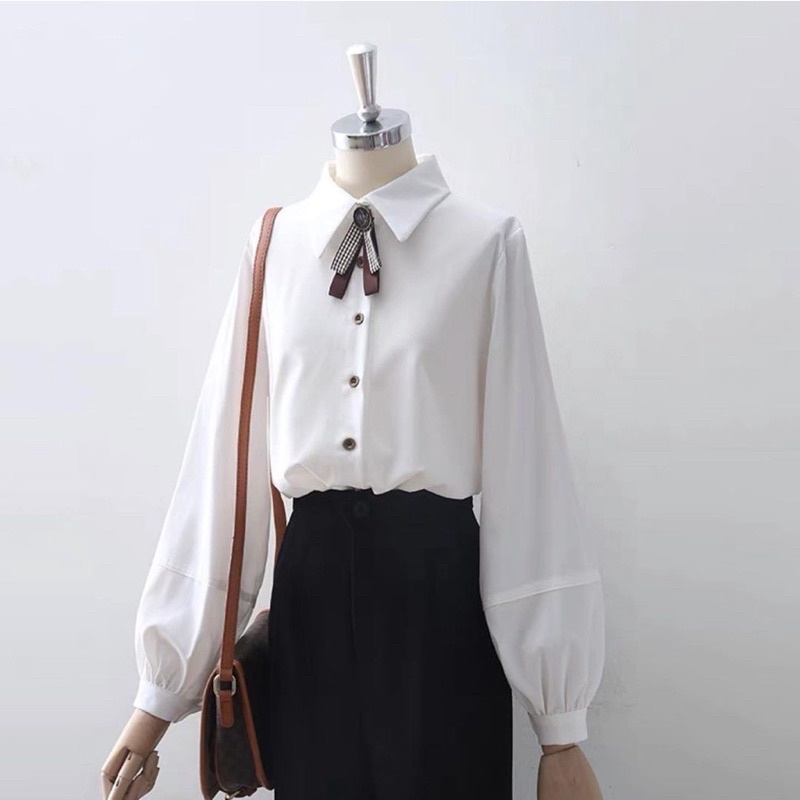 BLOUSE KEMEJA BASIC PITA LEXA SHIRT | ATASAN KEMEJA WANITA KANCING HIDUP BUSUI MODEL KOREA