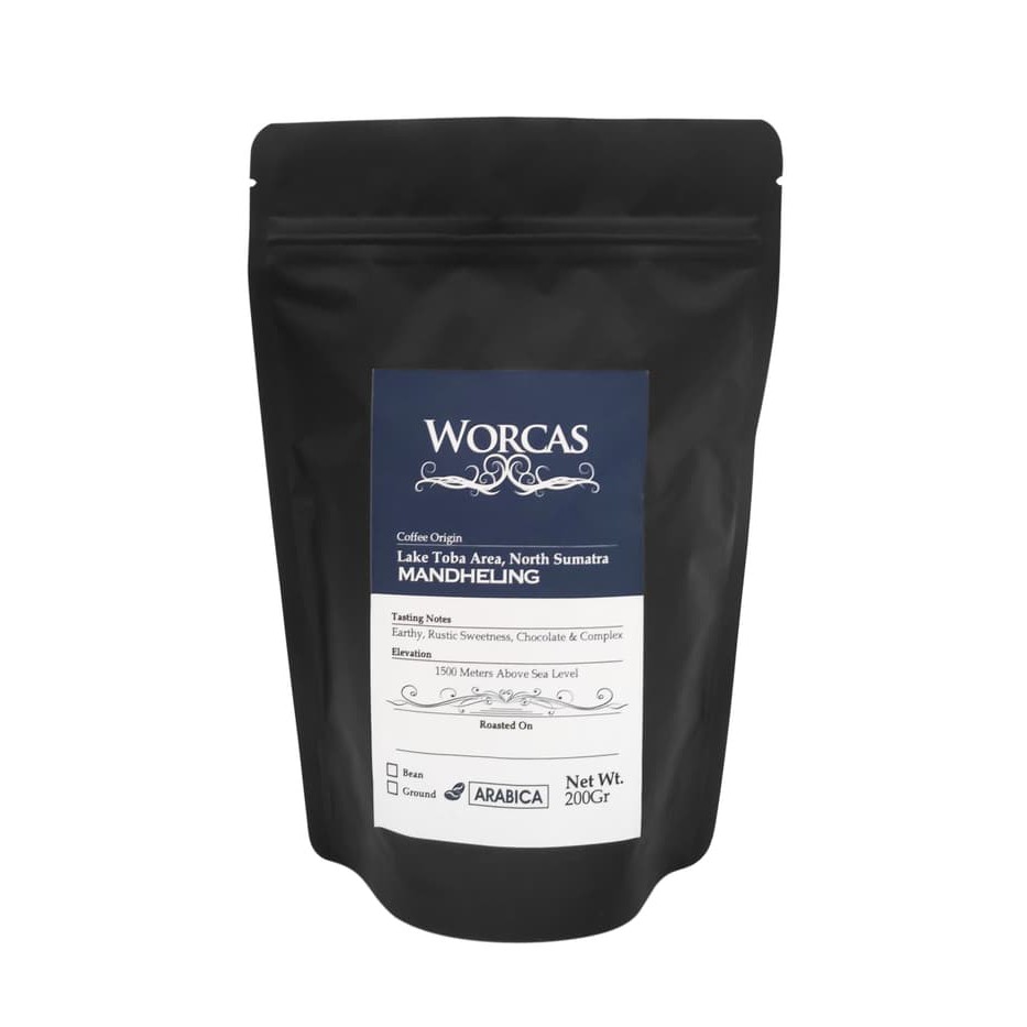 

Kopi Arabica Mandheling 200 Gram (Biji/Bubuk) | Worcas Coffee