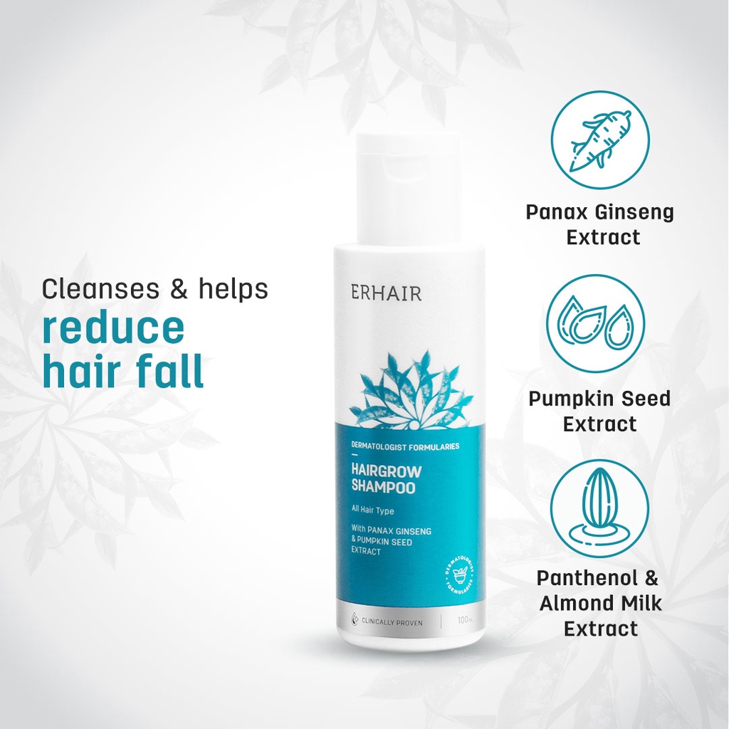 ERHAIR HairGrow Shampoo with Panax Ginseng & Pumpkin Seed Extract 100ml - Shampoo Rambut Rontok-2