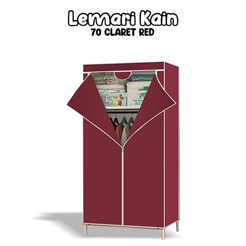 Lemari Pakaian Kain 2 Sisi  Lemari Portable Lemari Serbaguna Lemari Kain Resleting Lemari 70 Pakaian Minimalis GOSHOP88