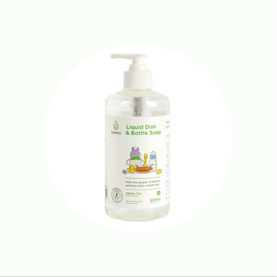 Pureco Liquid Dish &amp; Bottle Soap Green Tea 500ml - Pureco