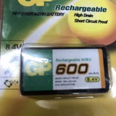 Baterai Batre Batrai Batrei GP Kotak 600 mAh 8.4V Cas Rechargeable