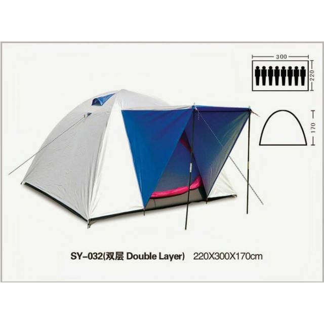 Tenda Camping Dome Sheng Yuan BNIX 032 Kapasitas 8 Orang