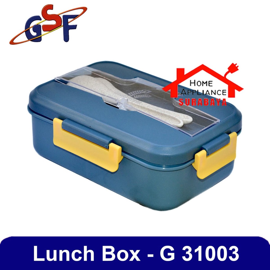 Lunch Box Set Sekat 3 Kotak Tepak Bekal Makan Wheat Straw - Gandum Free Sendok Garpu Set GSF 31003 / GSF 3103