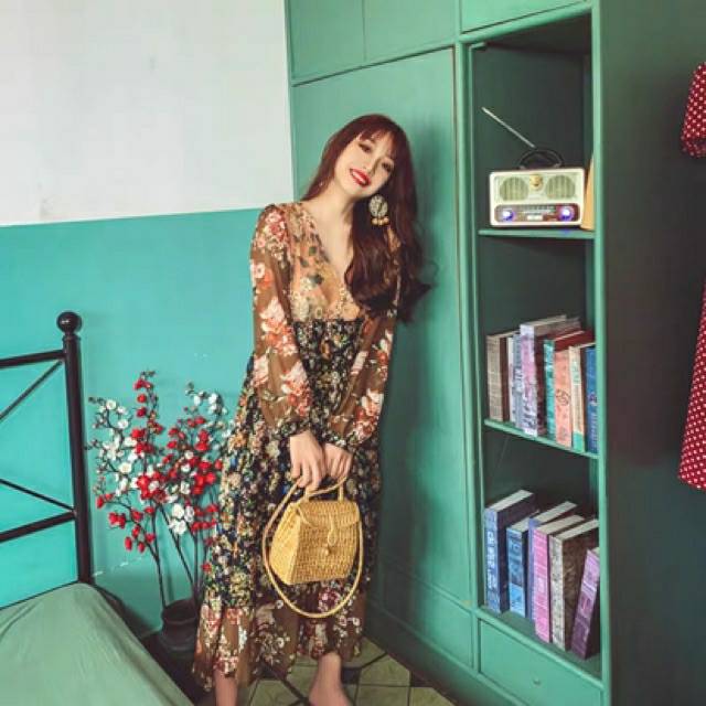 11160 Dress Maxi Brown Import 01-2