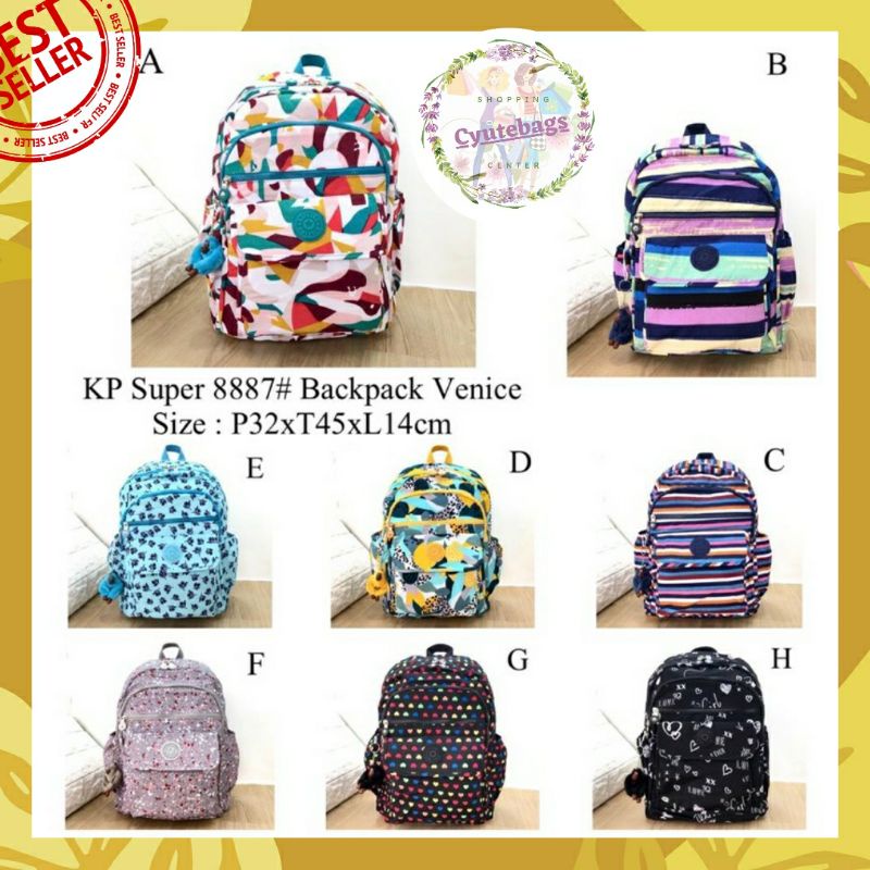 Backpack unisex kp super 8887 Venice tas ransel cowok tas laptoo ransel kerja