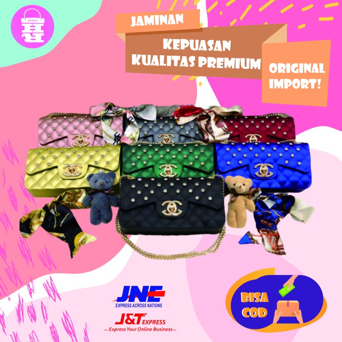 TAS SELEMPANG WANITA MURAH TAS WANITA IMPORT ORIGINAL CLASSIC CG DIAMOND JELLY MATTE UK22