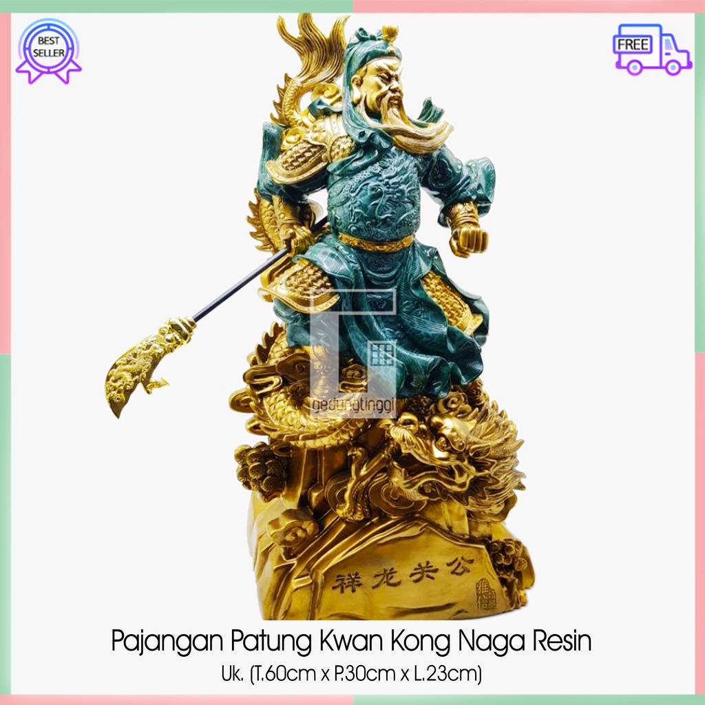 Patung Pajangan Hiasan Kado Hadiah Dekorasi Altar Puja Suci Meja Sembahyang Sembayang Rejeki Hoki Maha Dewa Panglima Perang Kwan Kwang Kuan Kong In Tiang Guan Yu Guanyu Chan Di Ya Han Shou Ting Hou Naga Kesatria Ksatria Kejujuran Kesetiaan Buddha Buddha